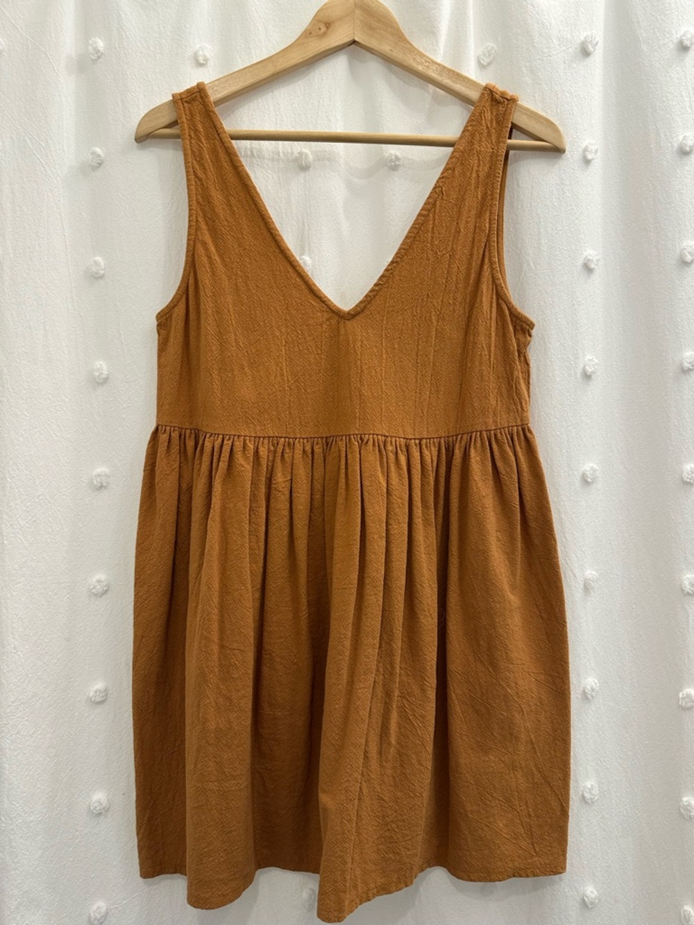 Carly Jean Los Angelas - Rust V-Neck Sleeveless Babydoll Tunic